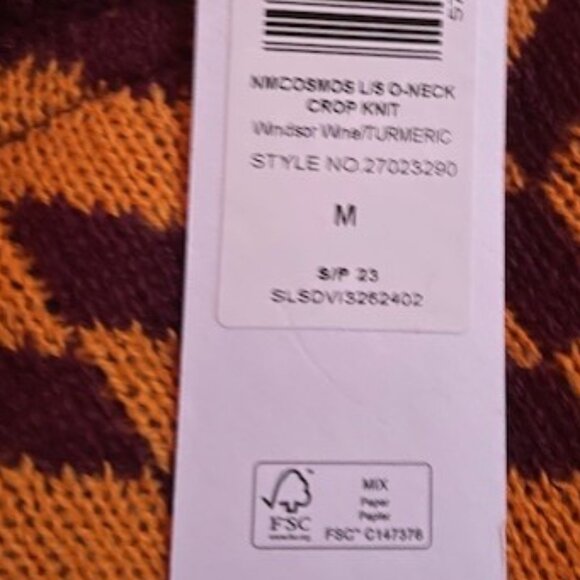 NWT Noisy May Orange Cropped Pullover Sweater Fits Small - Picture 4 of 5